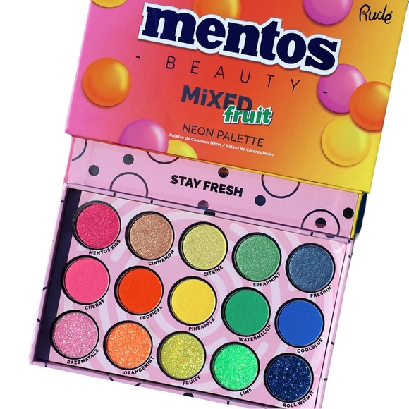 Rude x Mentos Beauty Mixed Fruit Neon Color Eyeshadow Palette - Picture 4 of 4